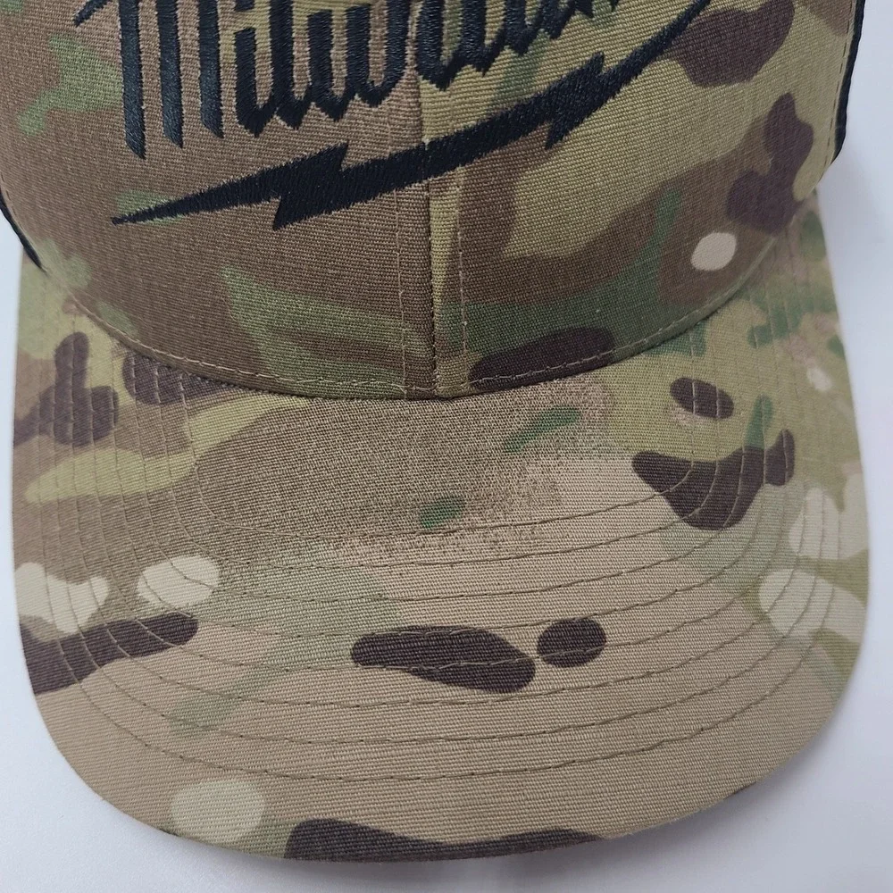 Milwaukee Tools Hat Snapback Trucker Mesh Camo Green Brown Black Casual Logo Men